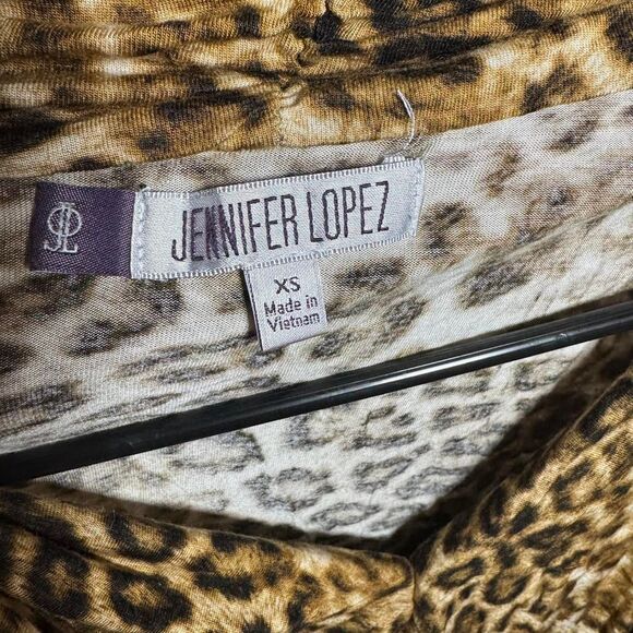 Women's Jennifer Lopez XS Animal Print Wrap Cowl Neck - Picture 4 of 7